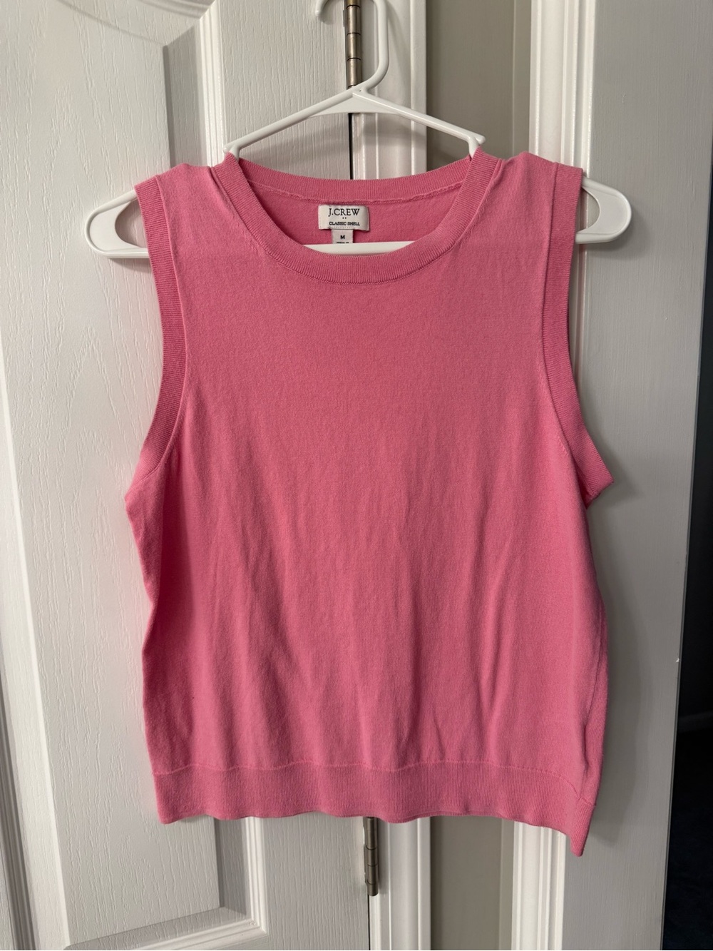J. Crew Bright Pink Sleeveless Crewneck Knit Tank